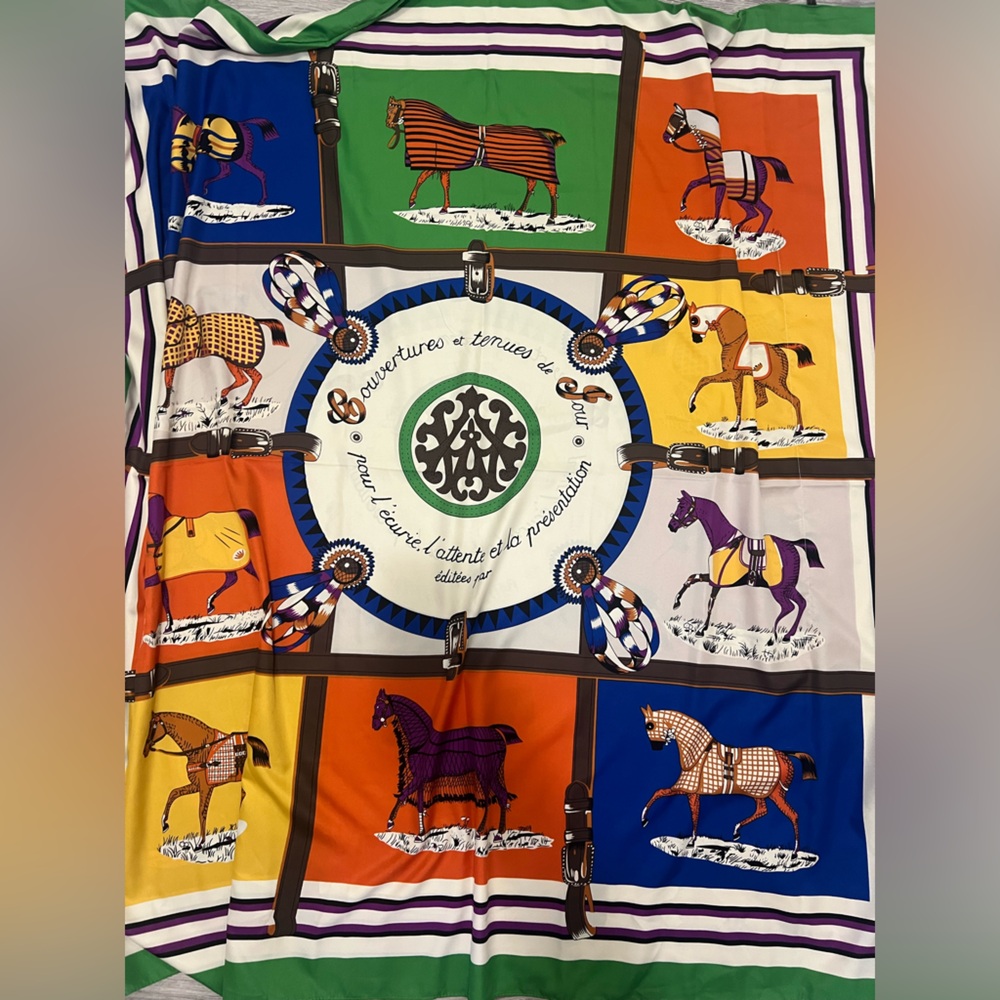 Like new Colorful Equestrian Print Caftan Dress One Size Fits All